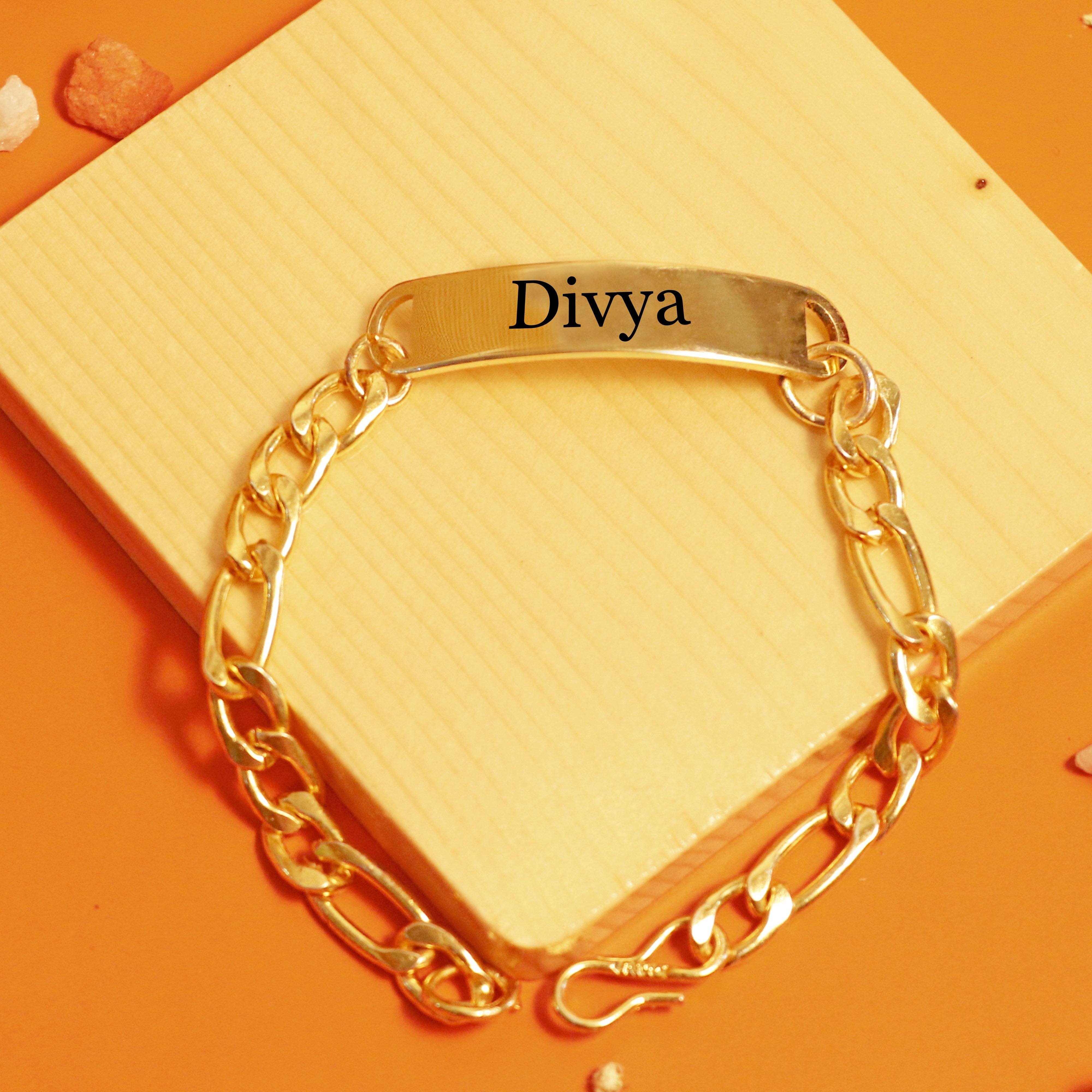 Buy 14k Gold Name Bracelet , Gold Name Bracelet , Curb Chain Bracelet ,  Personalized Jewelry , Personalized Gift, Gift for Her, Mothers Day Gift  Online in India - Etsy